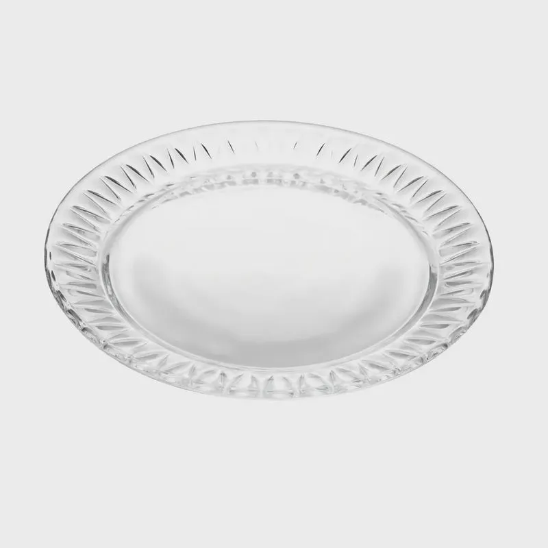 Conjunto 2 Pratos Sobremesa de Cristal Radial 20cm 220378 - Lyor