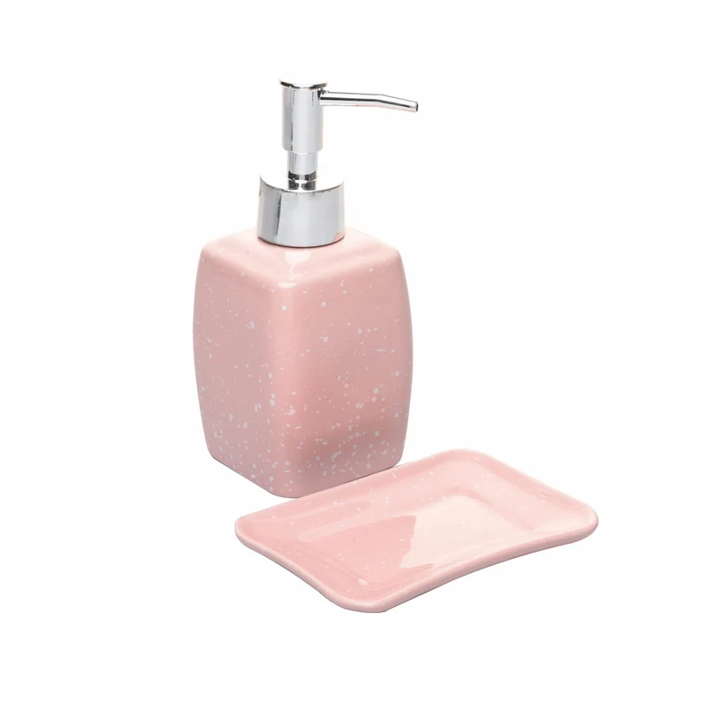 Conjunto 2 Peças para Banheiro de Cerâmica Speck Rosa - Lyor Unico - LYOR