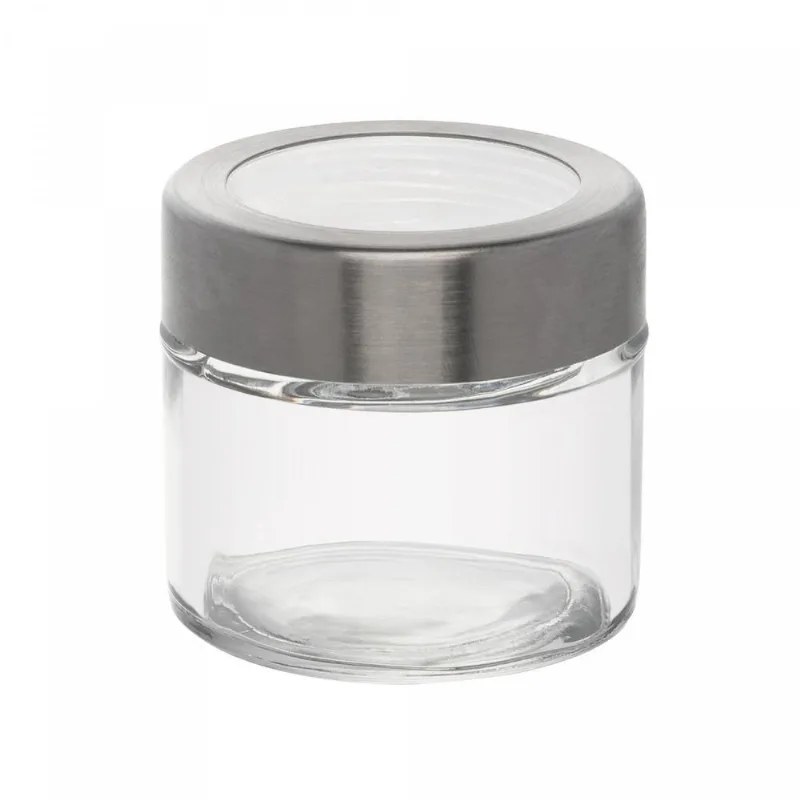 Porta Mantimento De Vidro Com Visor Prateado 100ml - Lyor