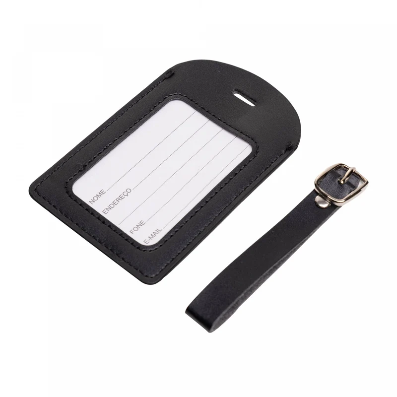 Etiqueta para Mala com Visor de Poliuretano Preto Mix 11cm x 7cm - Lyor Unico - LYOR