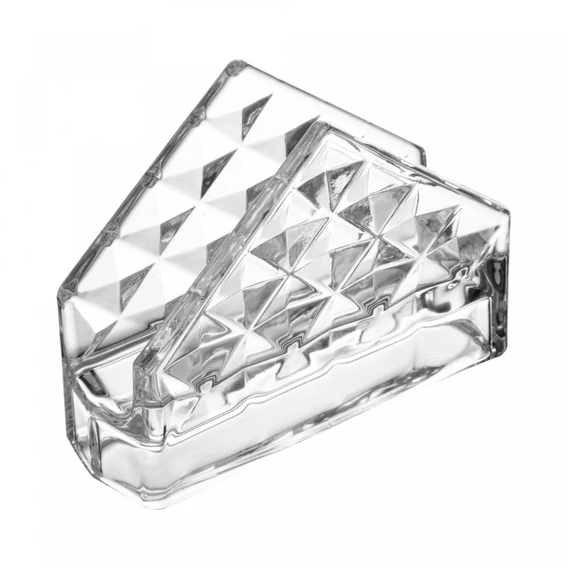 Porta Guardanapos de Cristal Ecológico Diamond 12,5cm x 4cm x 9,5cm - Lyor Unico - LYOR
