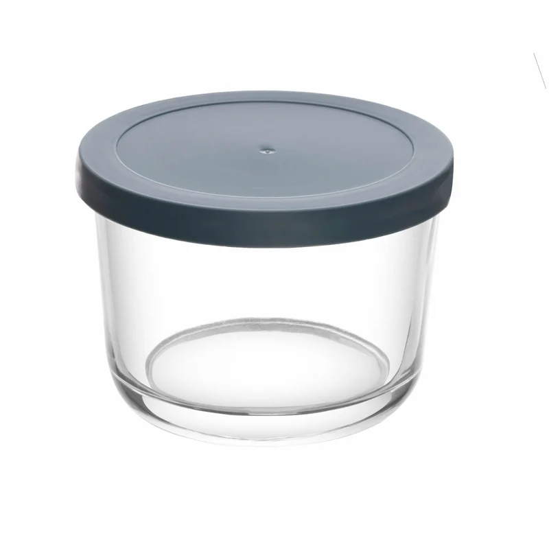 Pote de Vidro com Tampa em PP Cinza 200ml - Lyor Unico - LYOR