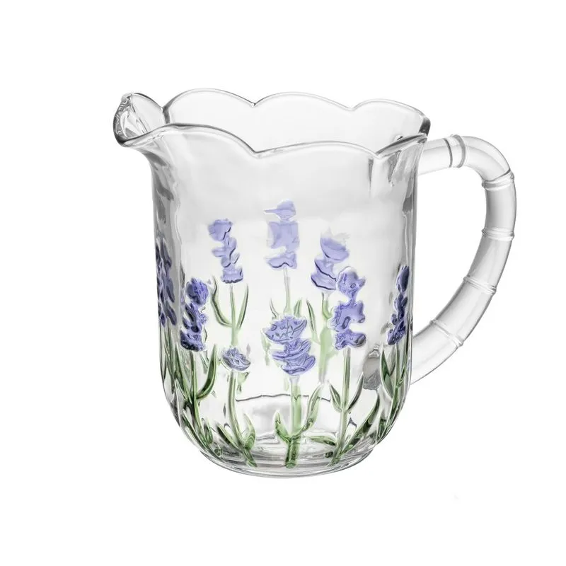 Jarra De Cristal Lavanda Hand Painting 1,5 Litros Lyor