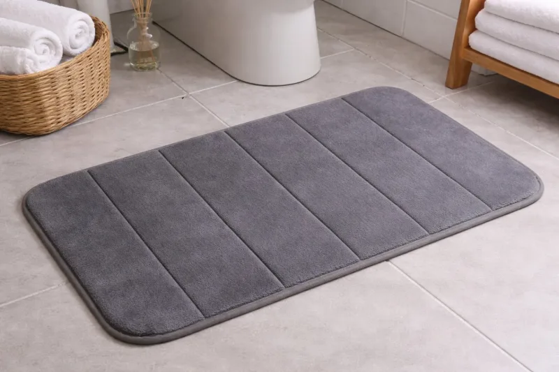 Tapete de Poliester com Antiderrapante para Banheiro Cinza 60cm x 40cm - Lyor - Brads Shop Casa & Decor