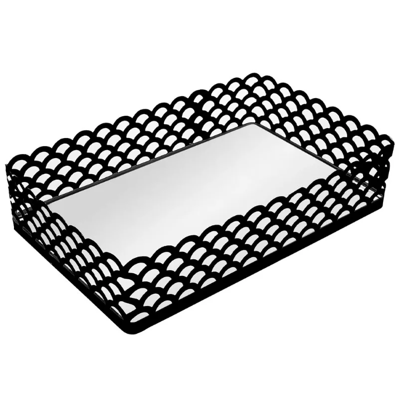 Bandeja Arles Retangular Espelhada 21x13cm em Metal Lyor - LYOR