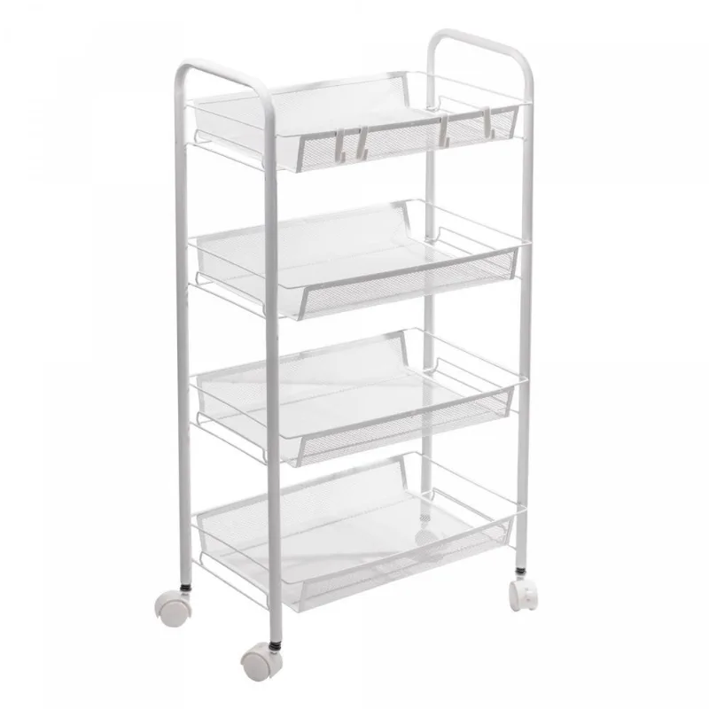 Carrinho Organizador Com Rodinhas Branco 44cm X 26cm X 83cm - LYOR