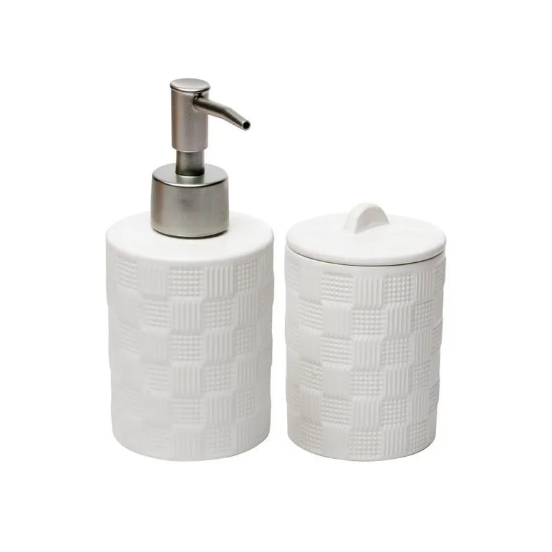 Cj 2 pecas para banheiro de ceramica chess branco