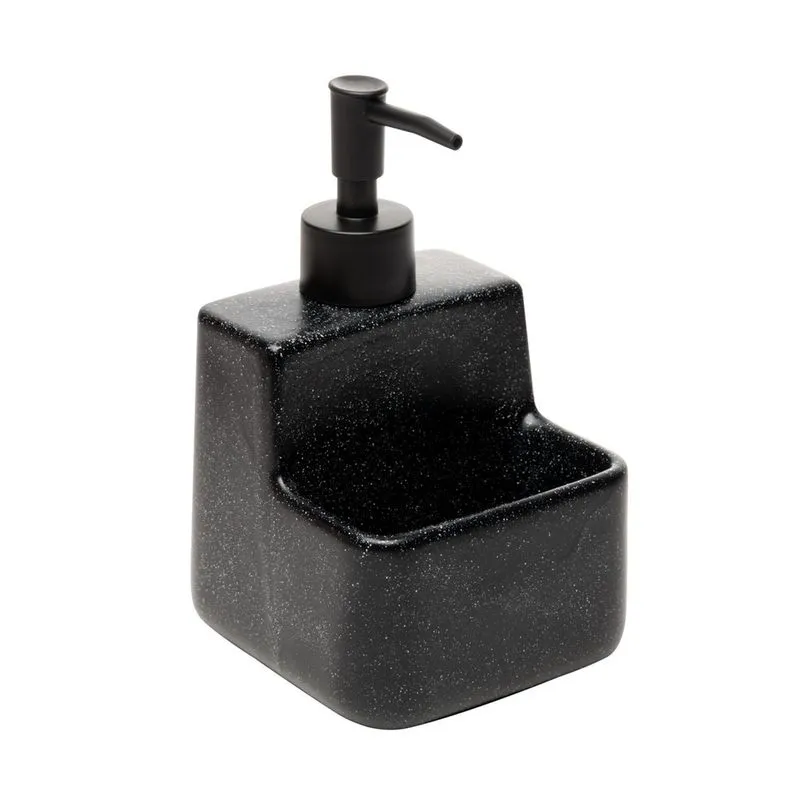 Dispenser Porta Sabão E Suporte Esponja 430Ml Cerâmica Pia