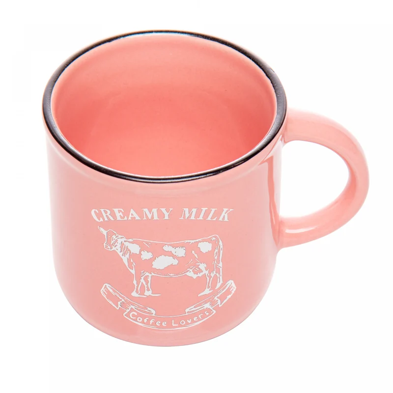 Caneca Creamy Milk 180ml Rosa Cerâmica - Lyor Unico - LYOR