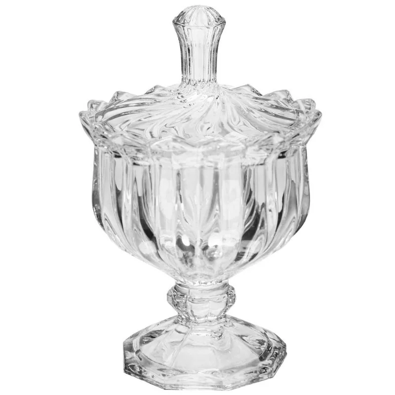 Potiche Decorativo C/ Pé 9,5x14,5cm Em Cristal Lyor- Modelo 1