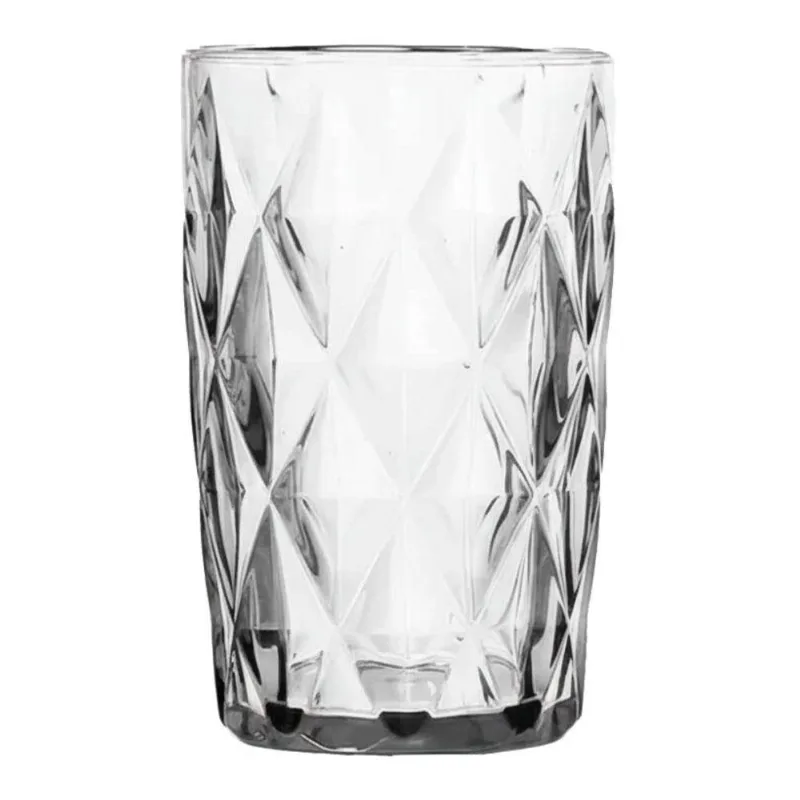 Copo Diamond De Vidro Diamante Transparente Alto Para água E Drinks 390ml Lyor - LYOR
