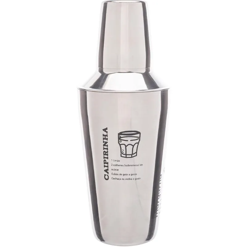 Coqueteleira De Aço Inox Com Receitas 400ml Lyor Inox