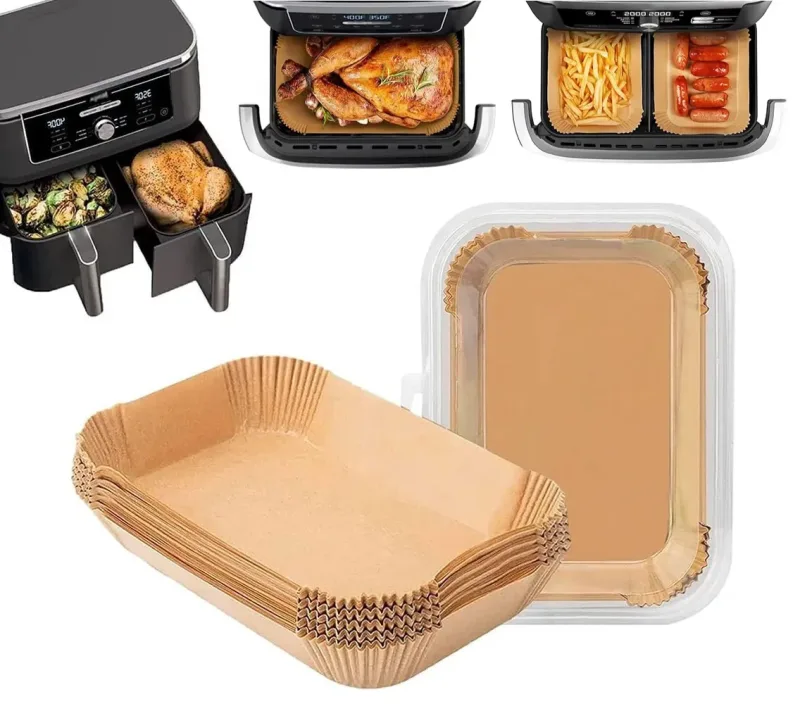 Formas Para Air Fryer 50 Unidades Papel Antiaderente Descartável 22cm x 14cm x 4,5cm - Lyor | Utilidades Domésticas | Outlet de Casa