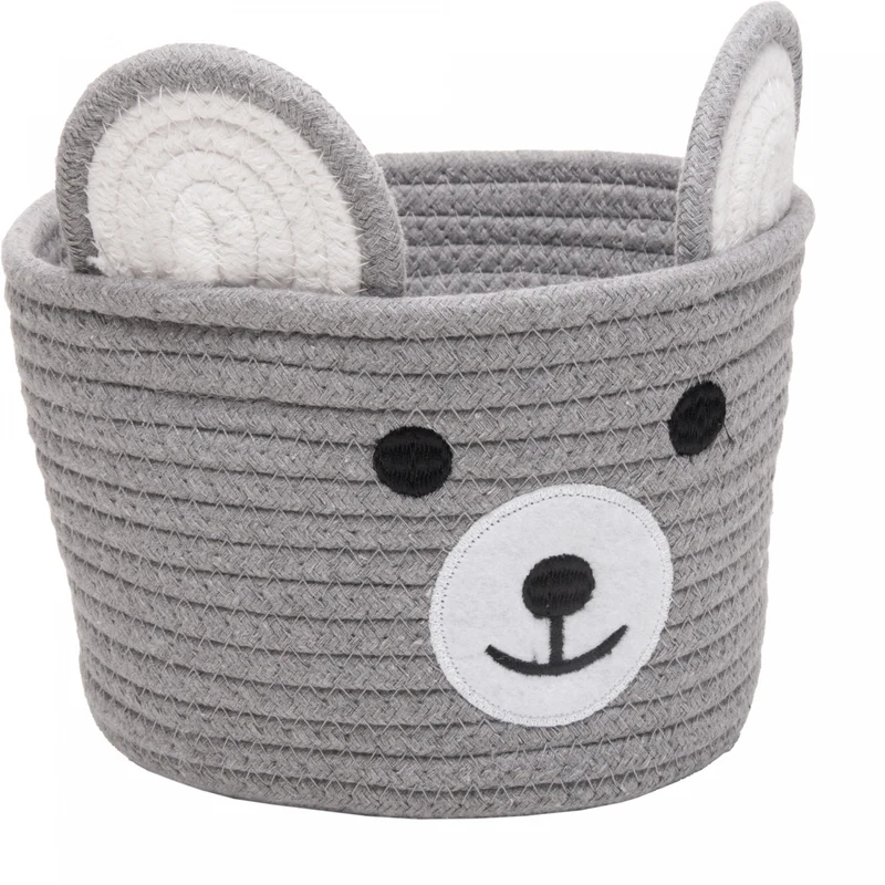 Cesta Bear 22cm x 22cm x 14cm Cinza Poliéster - Lyor Unico - LYOR