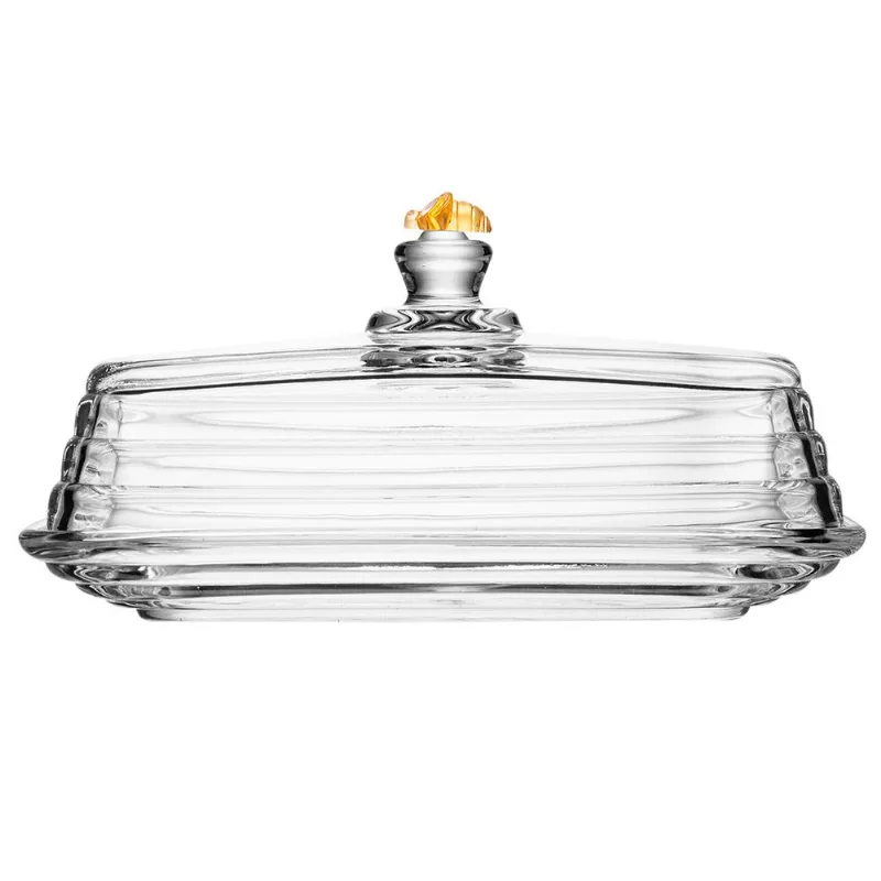 Manteigueira C/ Tampa Little Bee 18x9,5cm em Cristal Lyor - LYOR