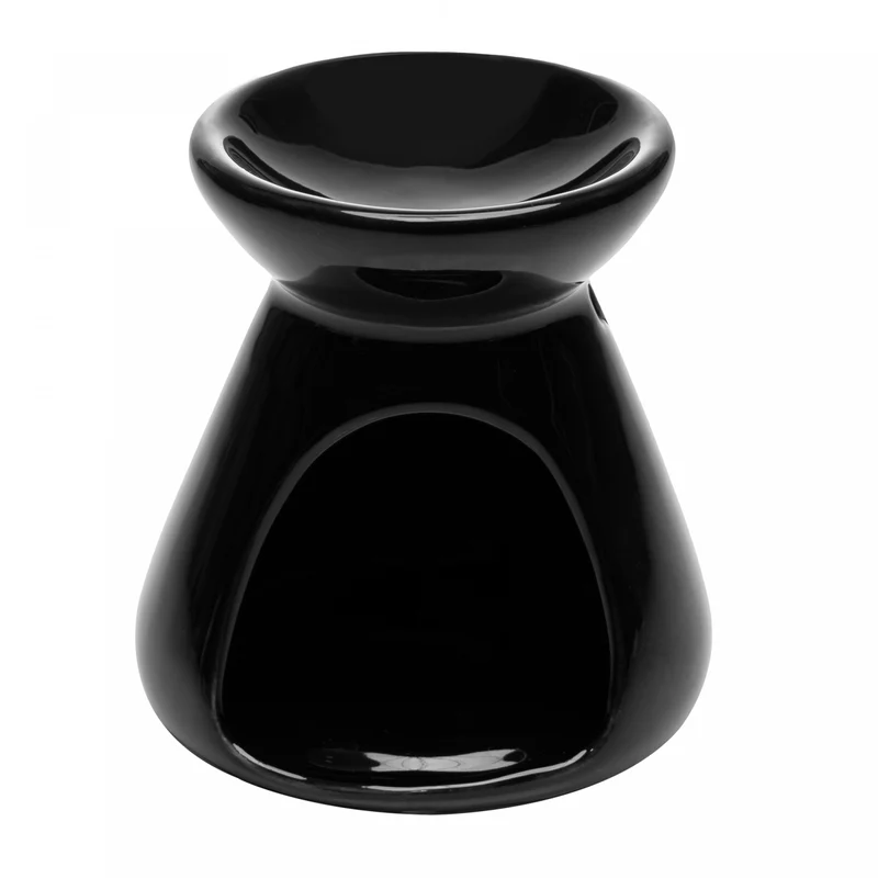 Difusor para Óleos Essenciais com Vela 8cm x 8cm x 8,5cm Preto Cerâmica - Lyor Unico