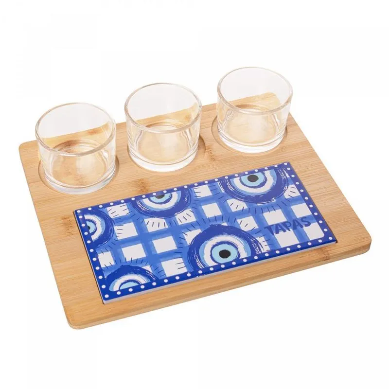 Conjunto 5 Peças Para Servir Greek 32 X 21,5 X 6cm Bambu