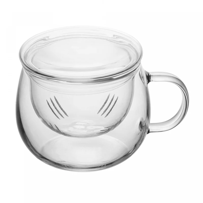 Caneca com Infusor e Tampa Modern 300ml Vidro Borossilicato -Lyor Unico - LYOR
