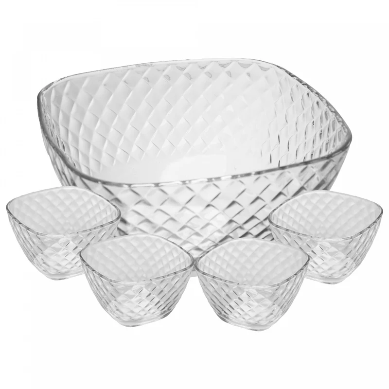 Conjunto 5 Peças para Sobremesa Diamond Vidro - Lyor Unico