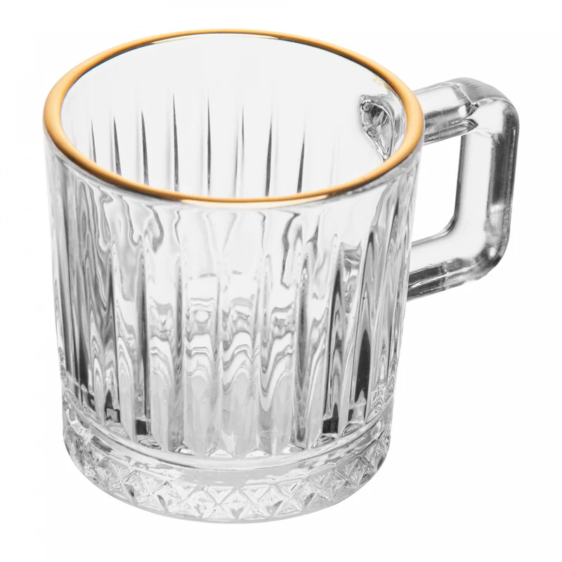 Xícara de Café Deli Diamond com Fio de Ouro 90ml Cristal - Lyor Unico - LYOR