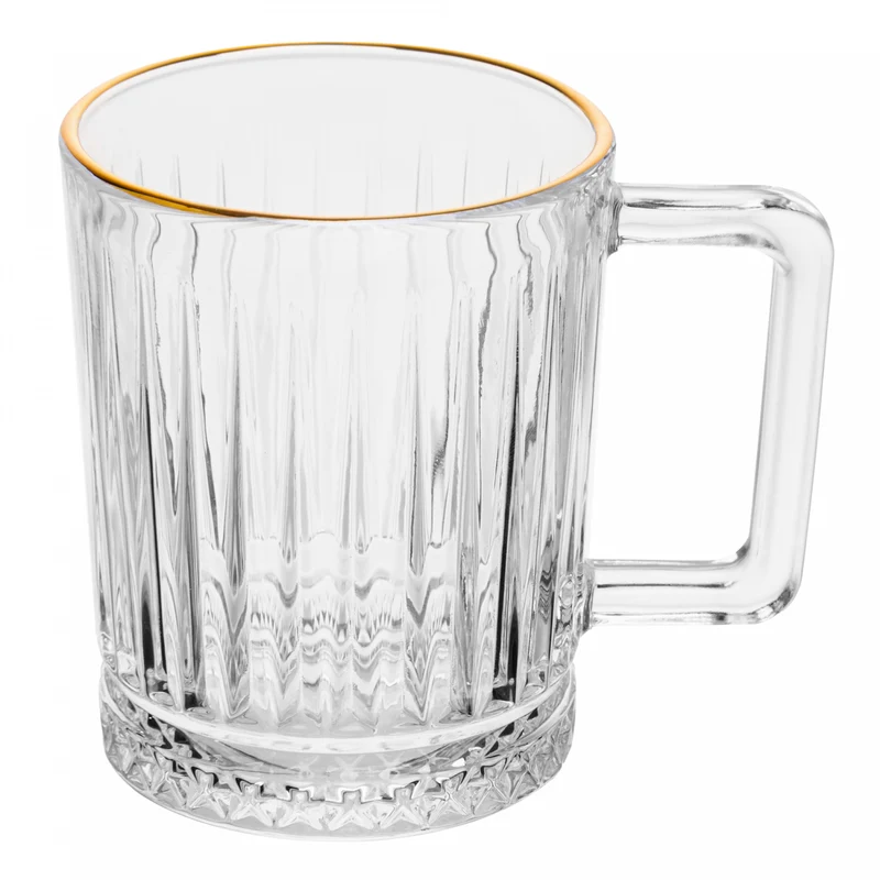 Xícara de Chá Deli Diamond com Fio de Ouro 200ml Cristal - Lyor Unico - LYOR