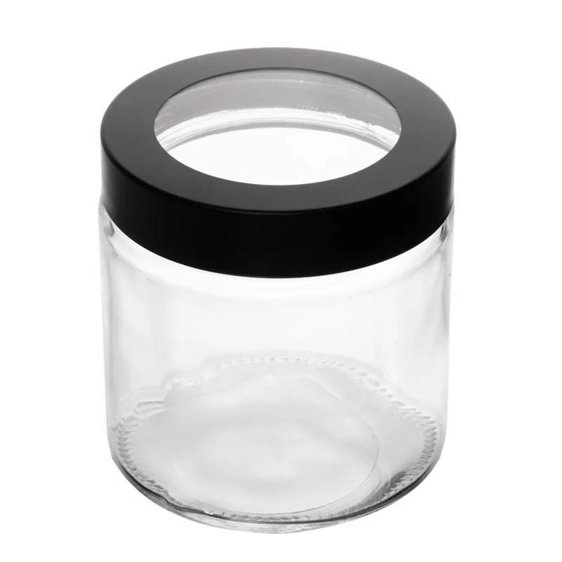 Pote com Tampa Preta com Visor Acrilíco 880ml Vidro - Lyor Unico - LYOR