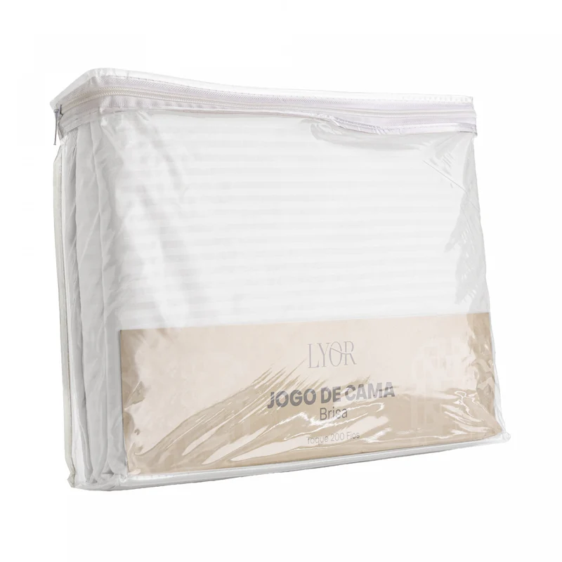 Jogo de Cama King Brisa Toque 200 Fios Branco Microfibra - Lyor Unico - LYOR