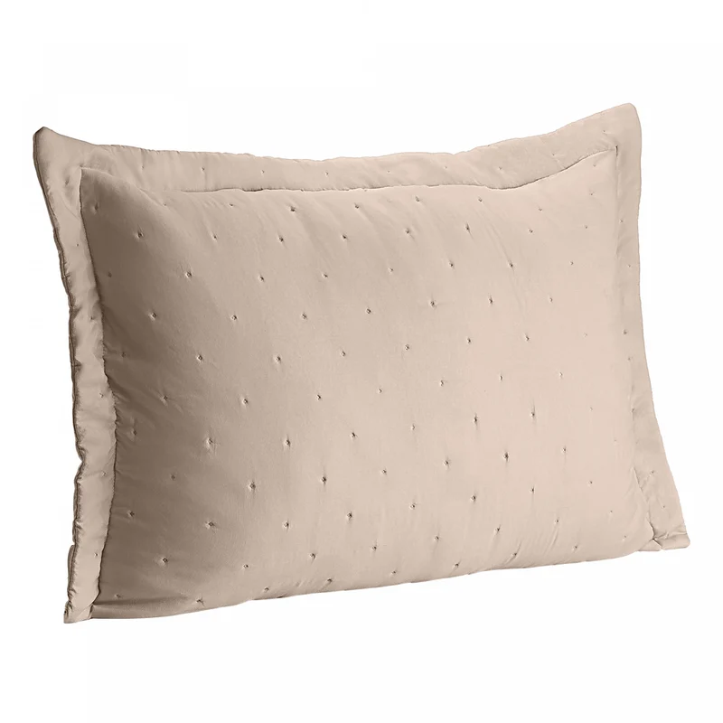 Porta Travesseiro Matelassê Saphira 50cm x 70cm Toque 300 Fios Bege Microfibra - Lyor Unico - LYOR