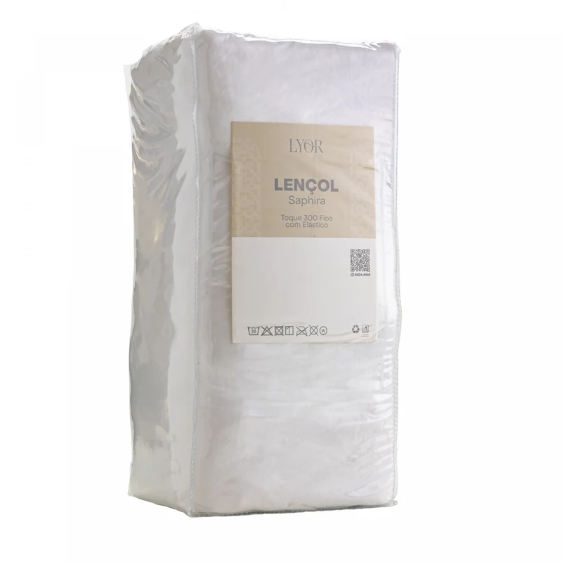 Lençol com Elástico Saphira King Toque 300 Fios Branco Microfibra - Lyor Unico - LYOR