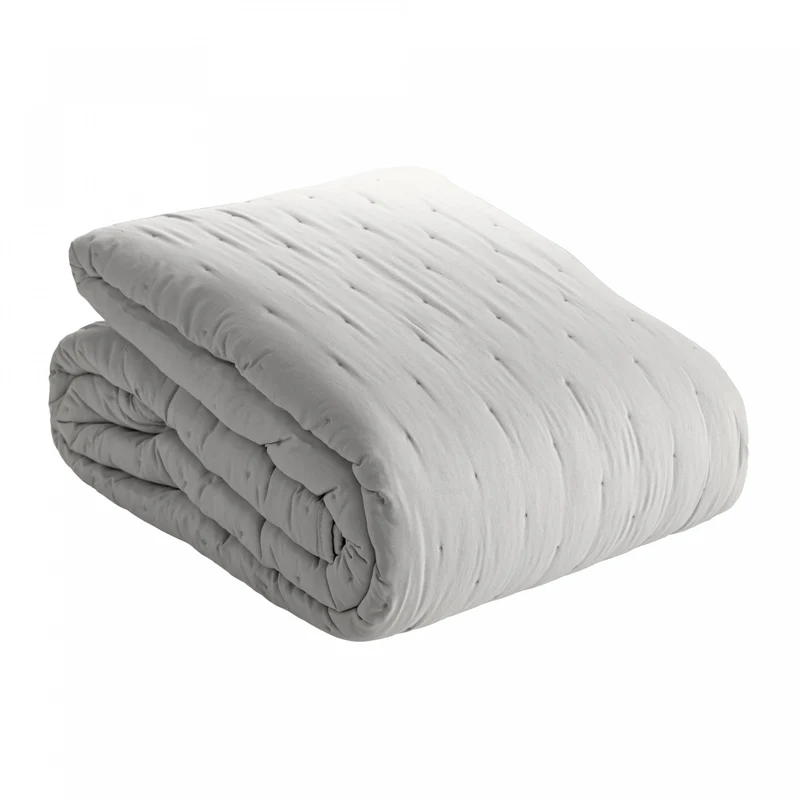 Colcha Matelassê Saphira Casal e 2 Porta Travesseiros Toque 300 Fios Cinza Microfibra - Lyor Unico - LYOR