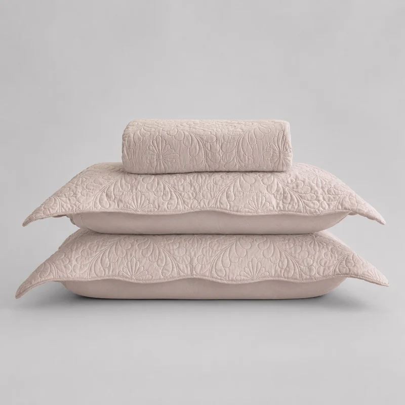 Colcha Matelassê Arabeske Queen com 2 Porta Travesseiros Rosa Microfibra - Lyor Unico - LYOR