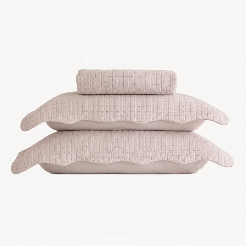 Colcha Matelassê Quadrat King com 2 Porta Travesseiros Bege Microfibra - Lyor Unico - LYOR