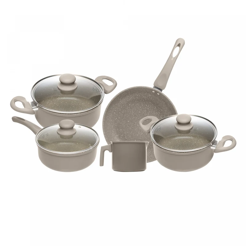 Conjunto 5 Panelas de Indução Chef Taupe Alumínio com Revestimento Cerâmico - Lyor Unico - LYOR