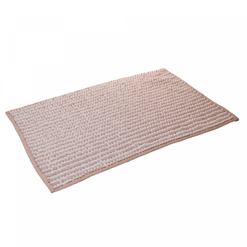 Tapete com Antiderrapante para Banheiro Comfort 38cm x 58cm Branco e Bege Chenille - Lyor Unico - LYOR