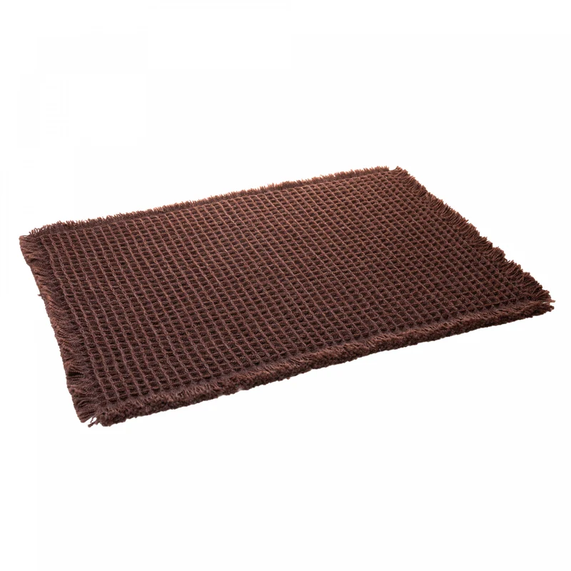 Tapete com Antiderrapante para Banheiro Waffle 38cm x 58cm Marrom Chenille - Lyor Unico - LYOR
