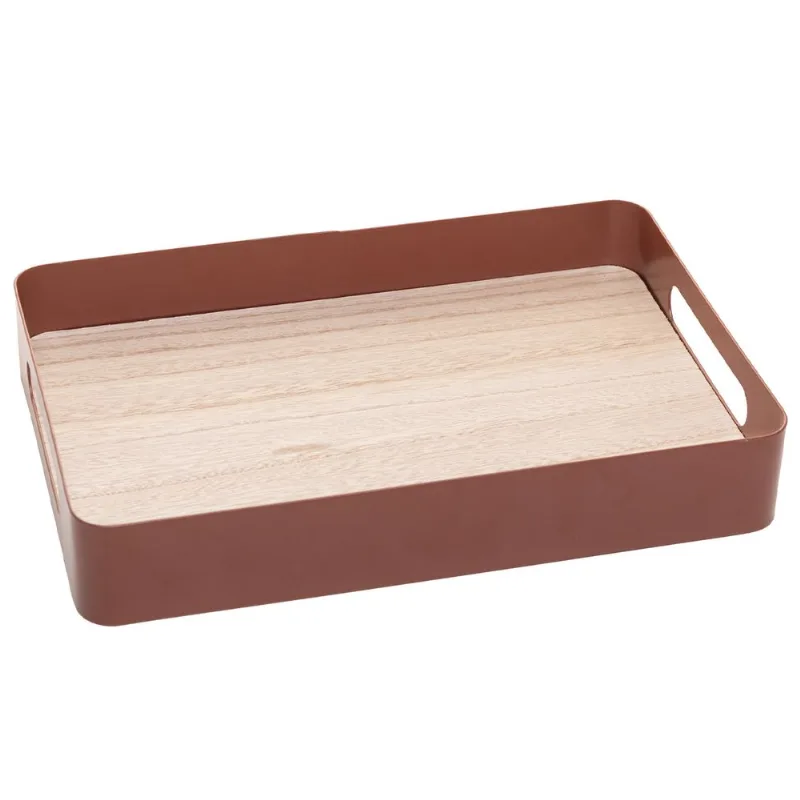 Bandeja Retangular Decorativa 30x20cm em Metal Lyor - LYOR