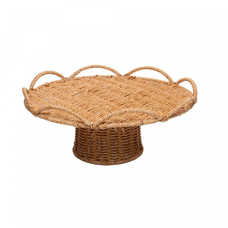 Prato para Bolo com Pé Bali 25cm x 25cm x 12,5cm Plástico - Lyor Unico - LYOR