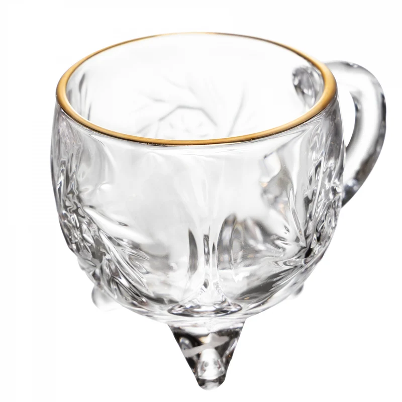Xícara Prima com Fio de Ouro 135ml Cristal - Lyor Unico - LYOR