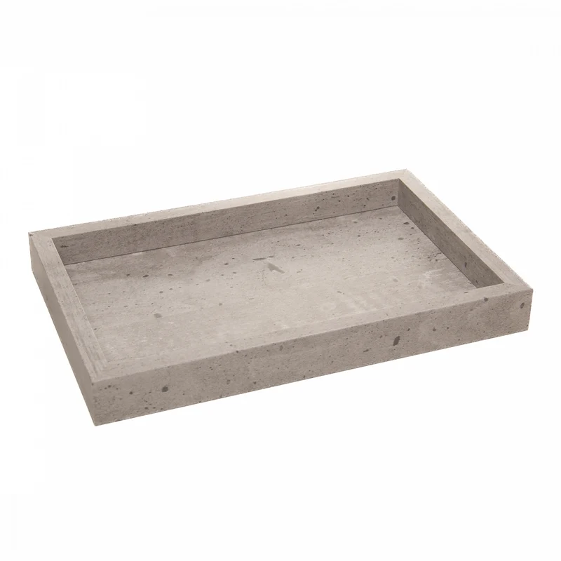 Bandeja Retangular Requinte 27cm x 17cm Cinza Poliestireno - Lyor Unico - LYOR