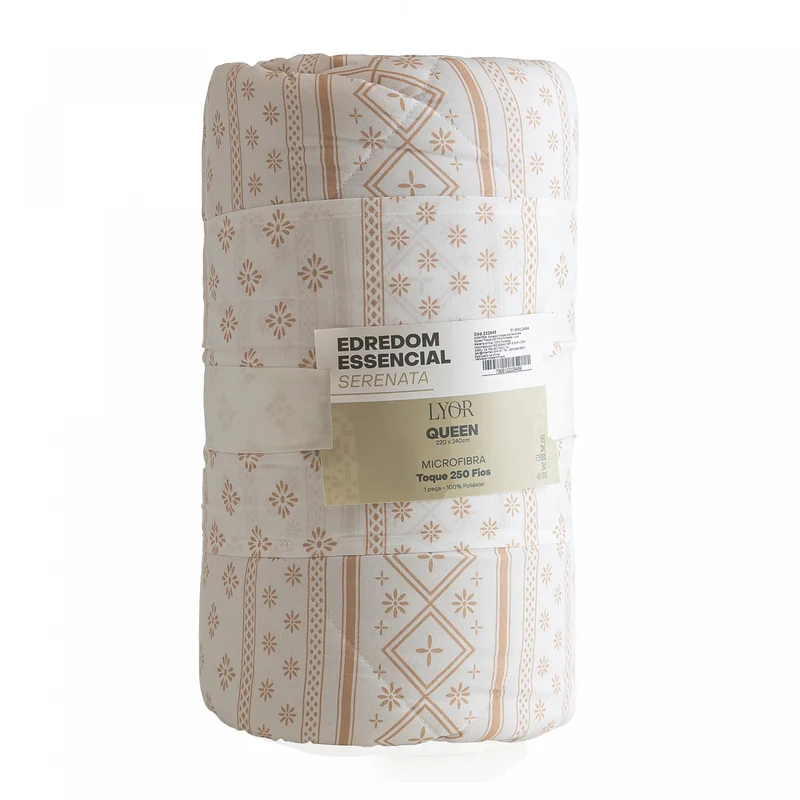 Edredom Essencial Serenata Queen Toque 250 Fios Microfibra - Lyor Unico - LYOR