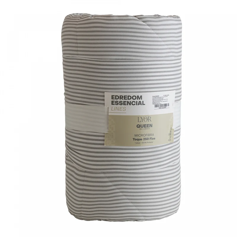 Edredom Essencial Lines Queen Toque 250 Fios Microfibra - Lyor Unico - LYOR