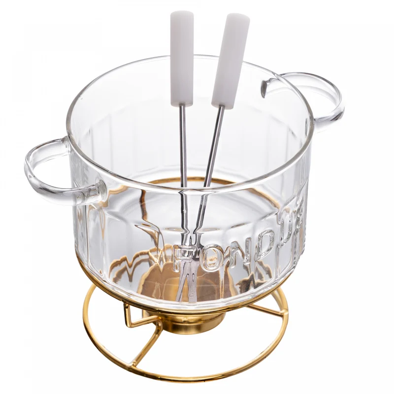 Aparelho de Fondue 4 Peças para 2 Pessoas Vidro Borossilicato - Lyor Unico - LYOR