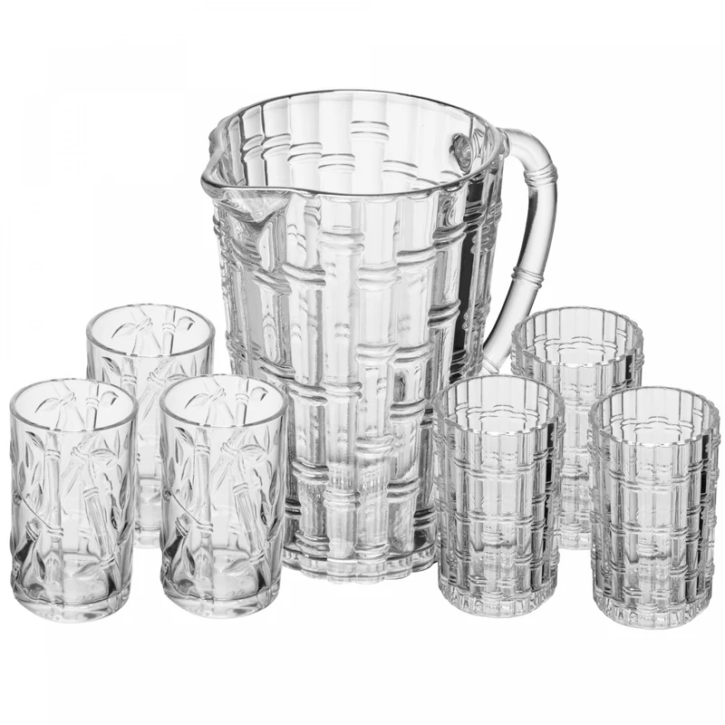 Conjunto 7 Peças Jarra Lanai com 6 Copos 1L/280ml Cristal Ecológico - Lyor Unico - LYOR