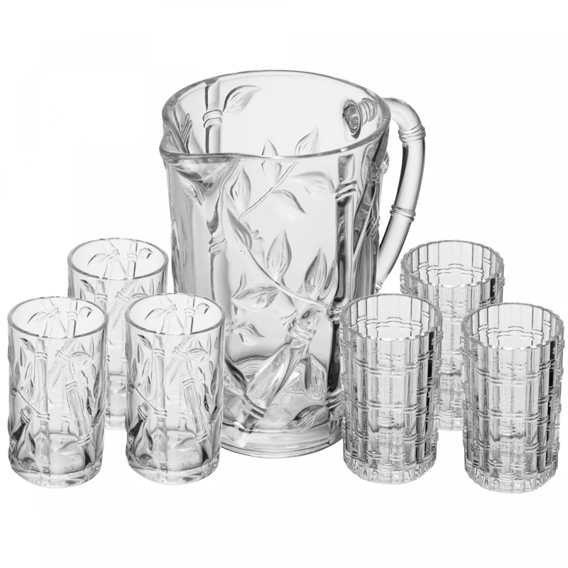 Conjunto 7 Peças Jarra Kona com 6 Copos 1L/280ml Cristal Ecológico - Lyor Unico - LYOR
