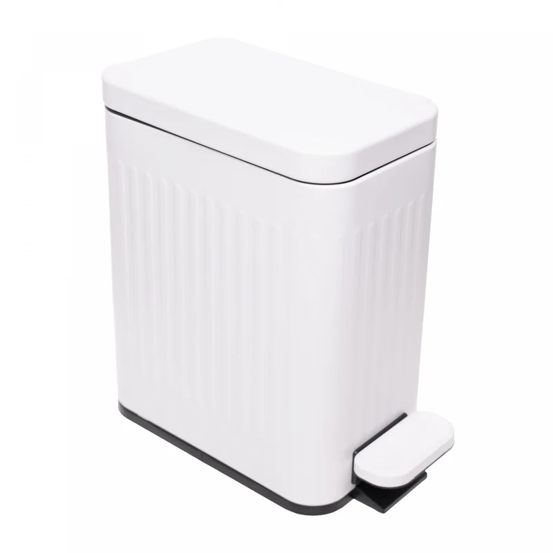 Lixeira Retangular Retrô 5L Branco Metal - Lyor Unico - LYOR