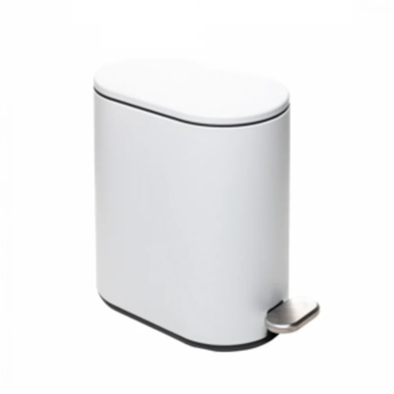 Lixeira Retangular com Pedal Discreet 5L Branco Metal - Lyor Unico - LYOR