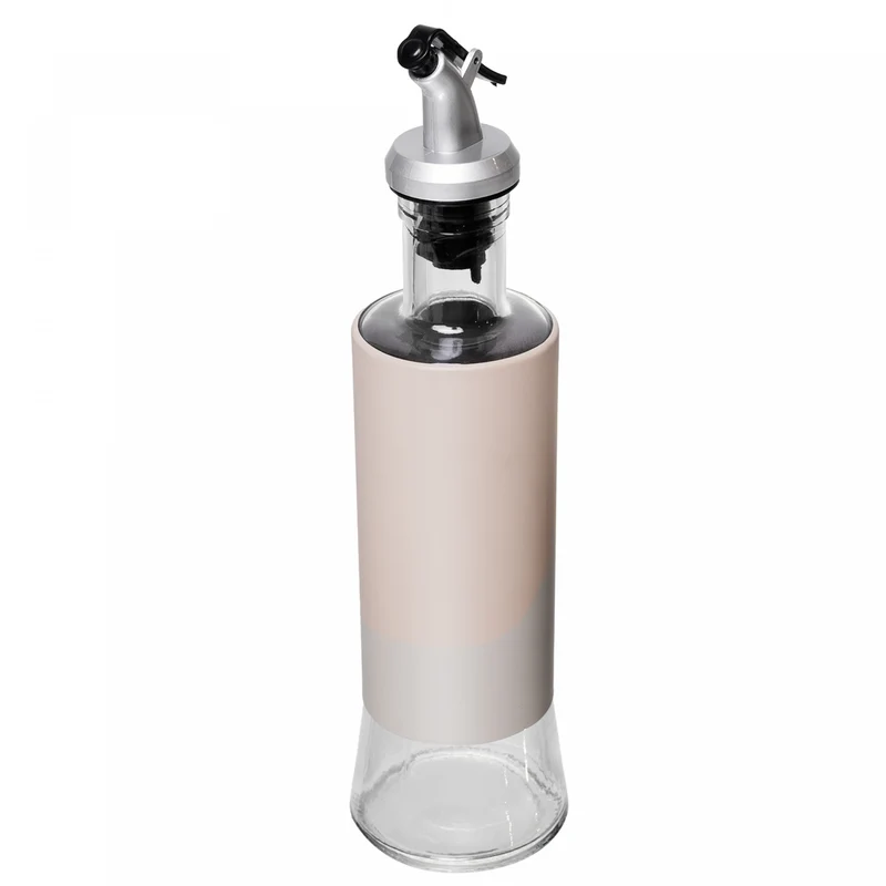 Garrafa para Azeite com Dosador e Revestimento Metálico 315ml Bege Vidro - Lyor Unico - LYOR
