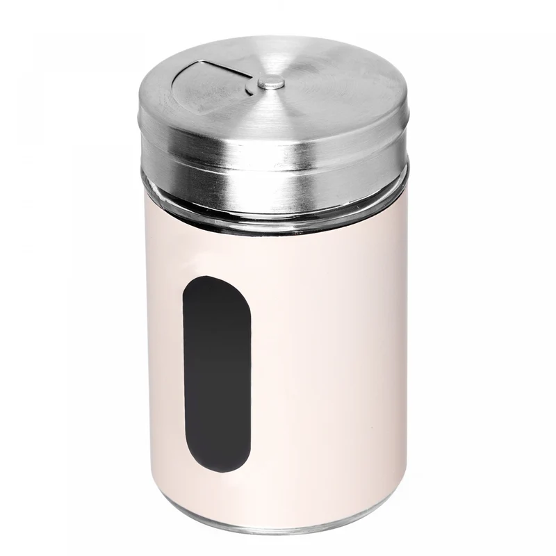 Porta Temperos com Revestimento Metálico 95ml Bege Vidro - Lyor Unico - LYOR