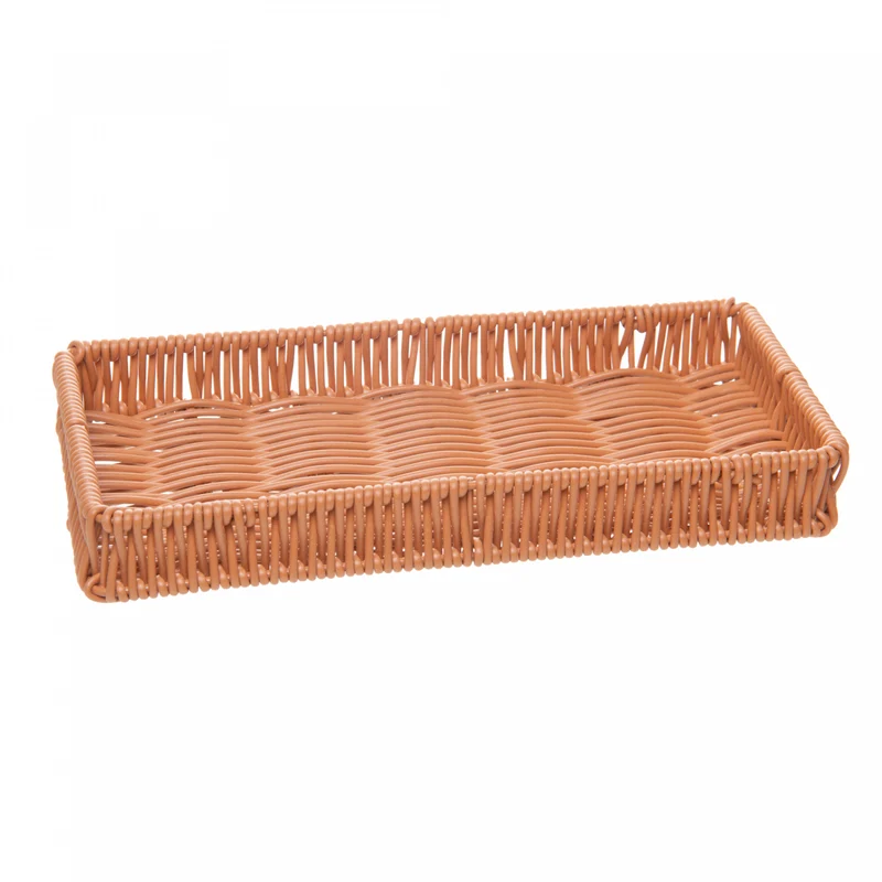 Bandeja Retangular Vertice 25cm x 12,5cm x 3cm Natural Plástico - Lyor Unico - LYOR