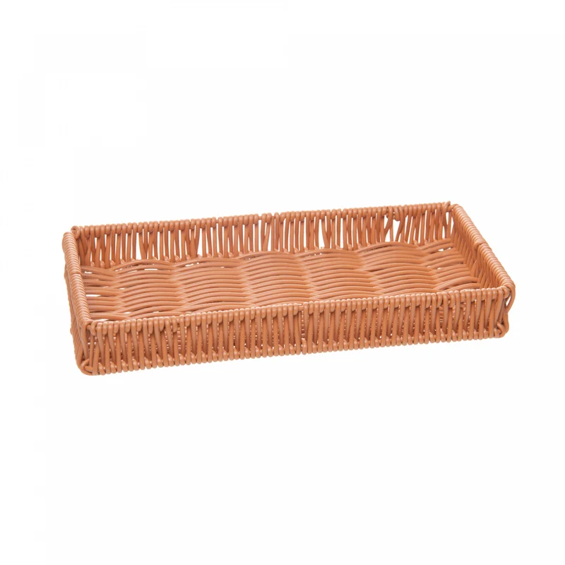 Bandeja Retangular Vertice 22cm x 12,5cm x 3cm Natural Plástico - Lyor Unico - LYOR